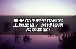 最受欢迎的电视剧男主角是谁？微博投票揭示答案！