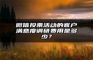 微信投票活动的客户满意度调研费用是多少？