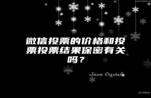 微信投票的价格和投票投票结果保密有关吗？