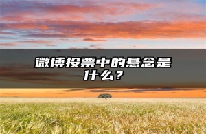 微博投票中的悬念是什么？