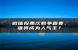 微信投票次数争霸赛，谁将成为人气王？