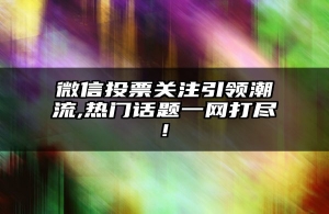 微信投票关注引领潮流,热门话题一网打尽!