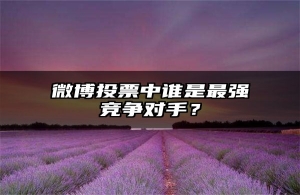 微博投票中谁是最强竞争对手？