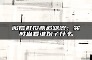 微信群投票追踪器：实时查看谁投了什么