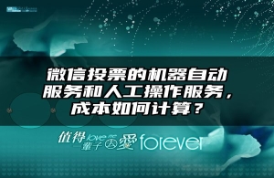 微信投票的机器自动服务和人工操作服务，成本如何计算？