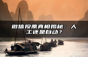 微信投票真相揭秘：人工还是自动？