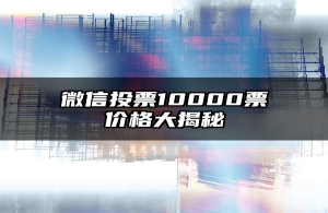 微信投票10000票价格大揭秘