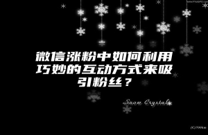 微信涨粉中如何利用巧妙的互动方式来吸引粉丝？