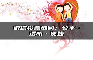 微信投票细则：公平·透明·便捷