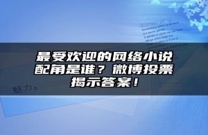 最受欢迎的网络小说配角是谁？微博投票揭示答案！