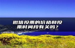 微信投票的价格和投票时间段有关吗？