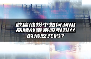 微信涨粉中如何利用品牌故事来吸引粉丝的情感共鸣？