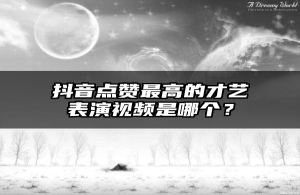 抖音点赞最高的才艺表演视频是哪个？