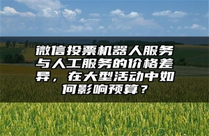 微信投票机器人服务与人工服务的价格差异，在大型活动中如何影响预算？