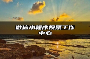 微信小程序投票工作中心