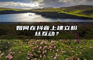 如何在抖音上建立粉丝互动？