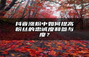 抖音涨粉中如何提高粉丝的忠诚度和参与度？