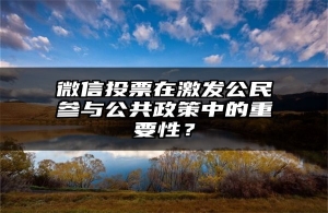 微信投票在激发公民参与公共政策中的重要性？