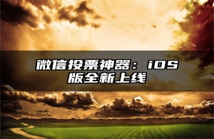 微信投票神器：iOS版全新上线