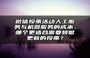 微信投票活动人工服务与机器服务的成本，哪个更适合需要频繁更新的投票？