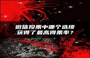 微信投票中哪个选项获得了最高得票率？