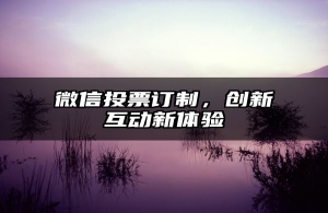 微信投票订制，创新互动新体验